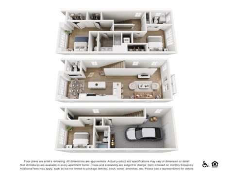 Floor plan for 3 beds, 3.5 baths, 1658 sqft